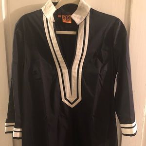 Tory Burch navy and white dress